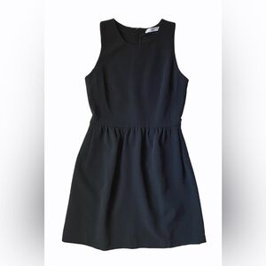 Mango Women's Black Sleeveless Work Dress A-Line Pockets Zipper MNG Casual Size6